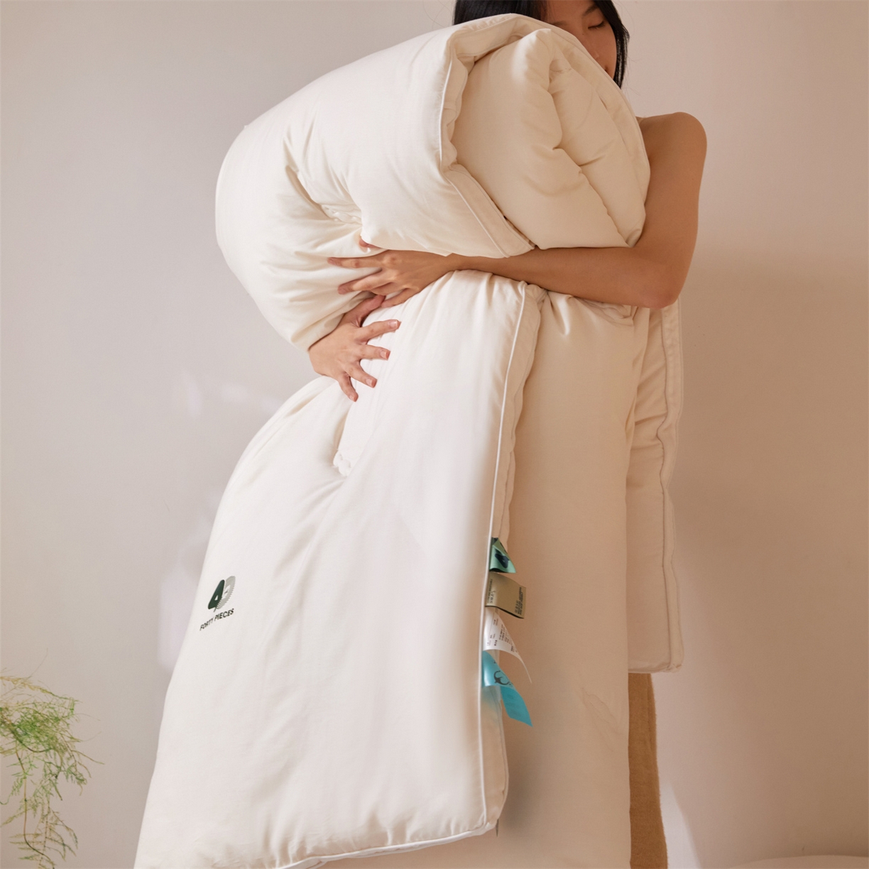 91家纺网 家纺一手货源 找家纺 （总）头等舱 2025新款全棉40支纯色A类20大豆7A抗菌立体被（模特图）