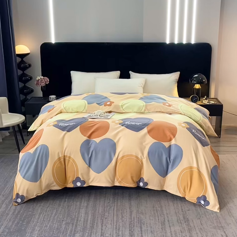 91家纺网 家纺一手货源 找家纺 （总）2025新款叶语系-全棉活性磨毛被套 保暖加厚印花纯棉磨毛被套单品被套单被套被罩斜纹