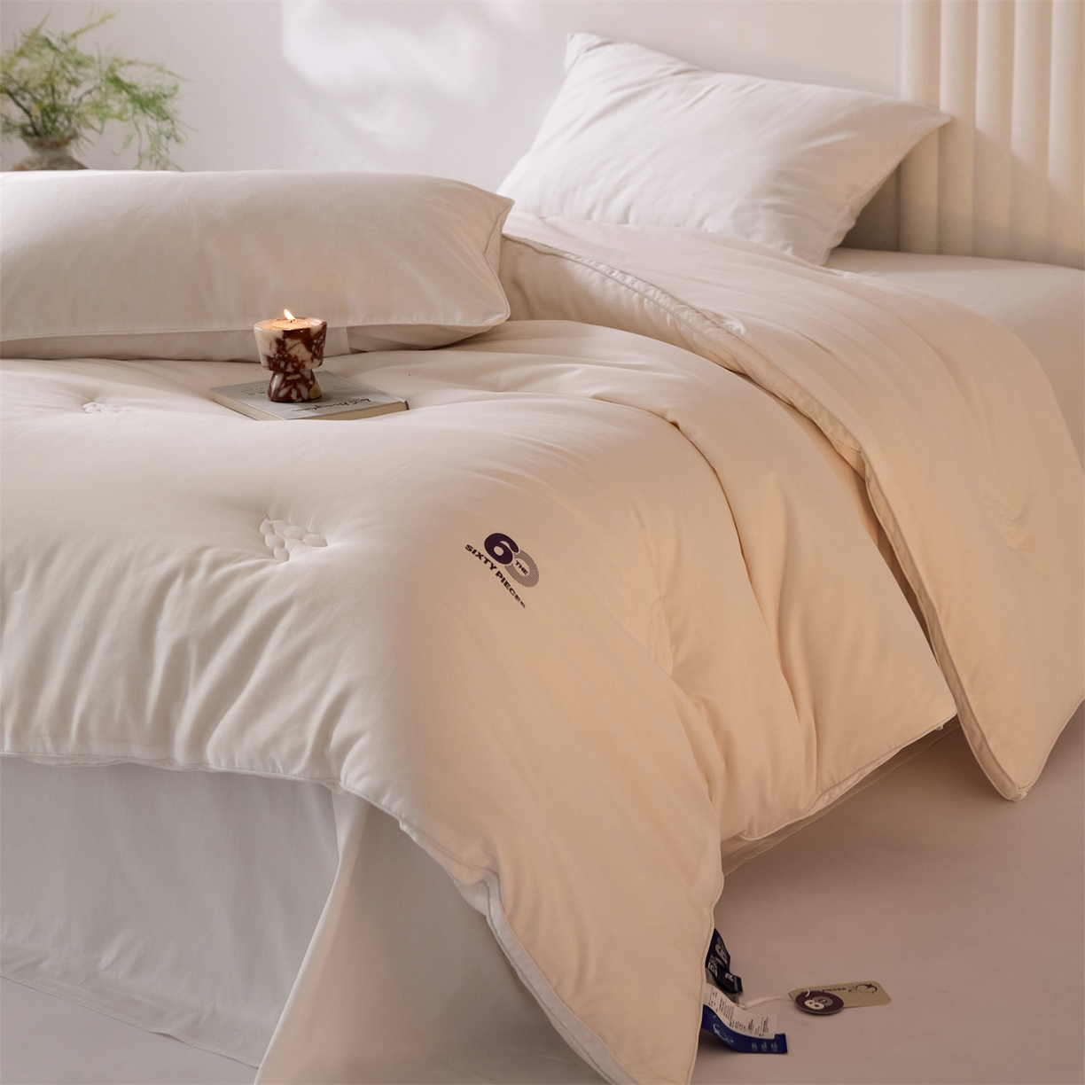 91家纺网 家纺一手货源 找家纺 （总）头等舱 2025新款全棉60支纯色A类30大豆7A抗菌立体被（空镜图）