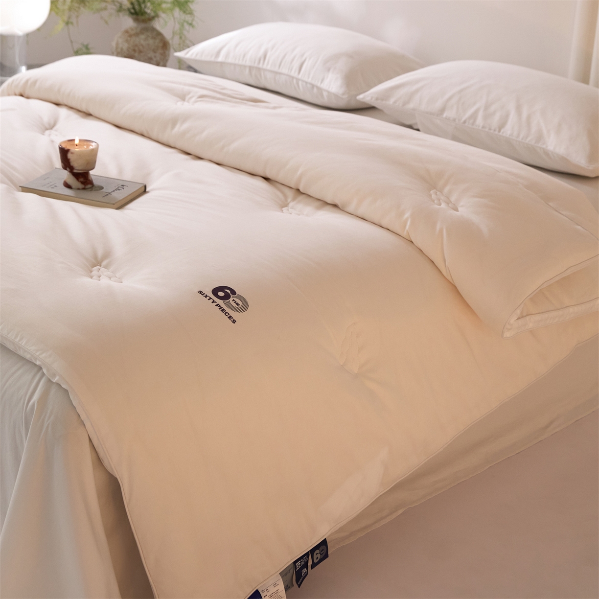 91家纺网 家纺一手货源 找家纺 （总）头等舱 2025新款全棉60支纯色A类30大豆7A抗菌立体被（空镜图）