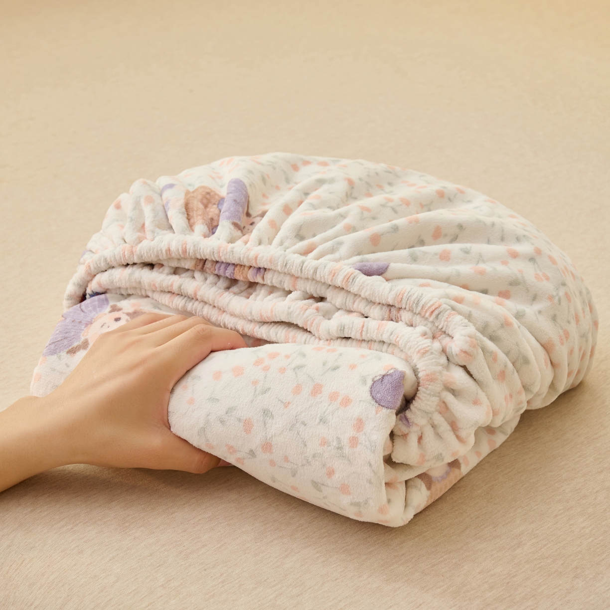 91家纺网 家纺一手货源 找家纺 （总）早晨家纺 2025新款卡通印花高克重牛奶绒印花单床笠