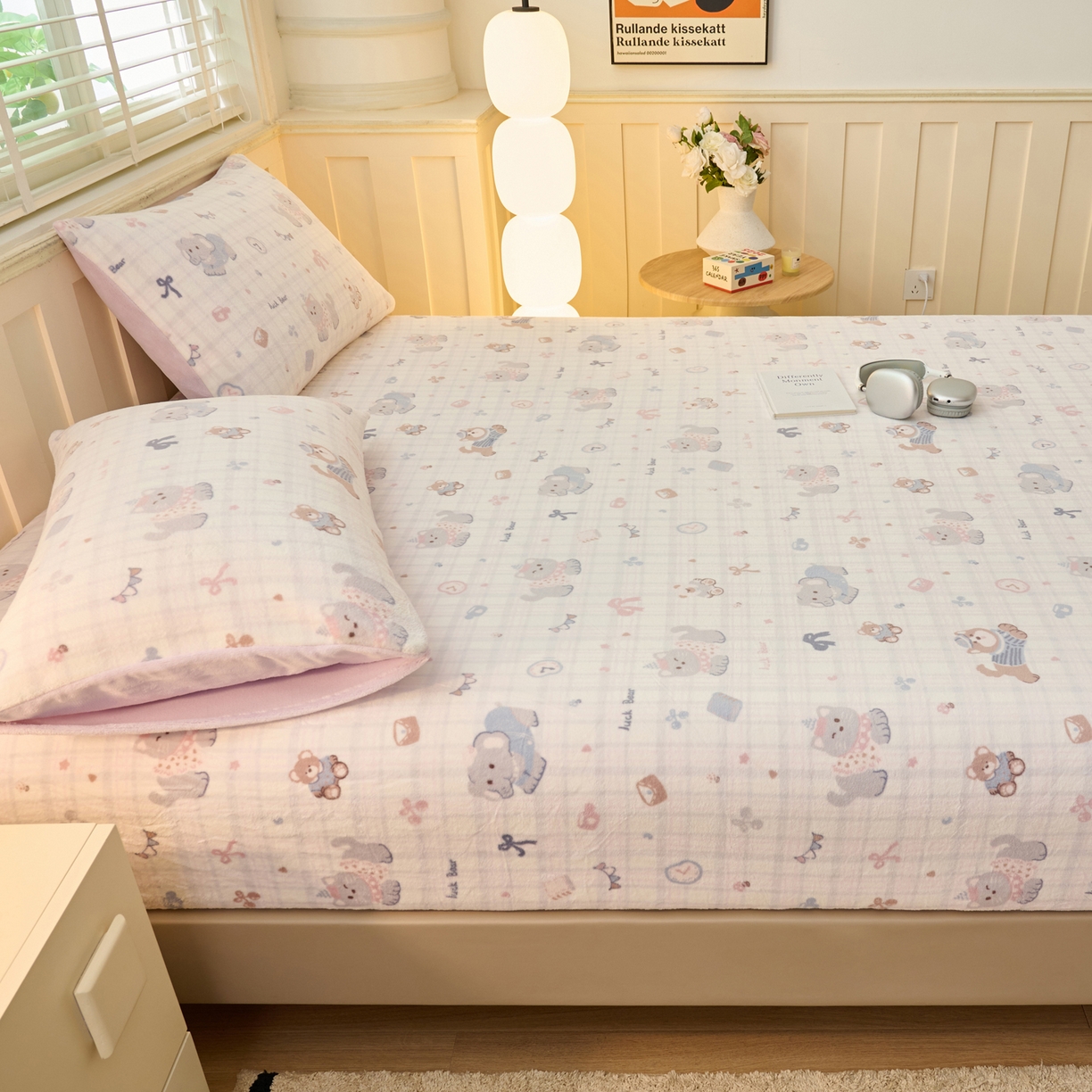 91家纺网 家纺一手货源 找家纺 （总）早晨家纺 2025新款卡通印花高克重牛奶绒印花单床笠