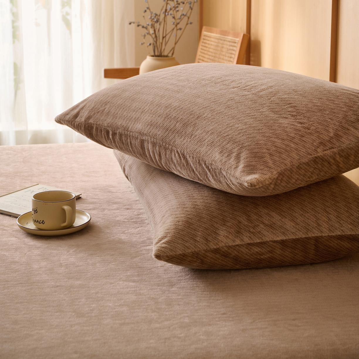 91家纺网 家纺一手货源 找家纺 （总）早晨家纺 2025新款流星款高克重牛奶绒阳离子提花兔毛单床笠