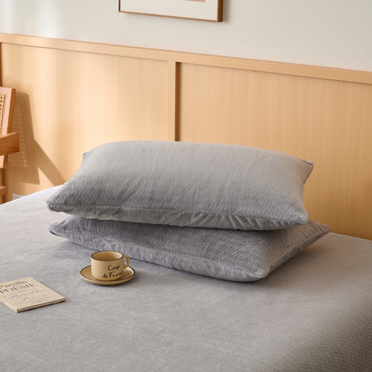 91家纺网 家纺一手货源 找家纺 早晨家纺 2025新款流星款高克重牛奶绒阳离子提花兔毛单床笠 流星-银灰