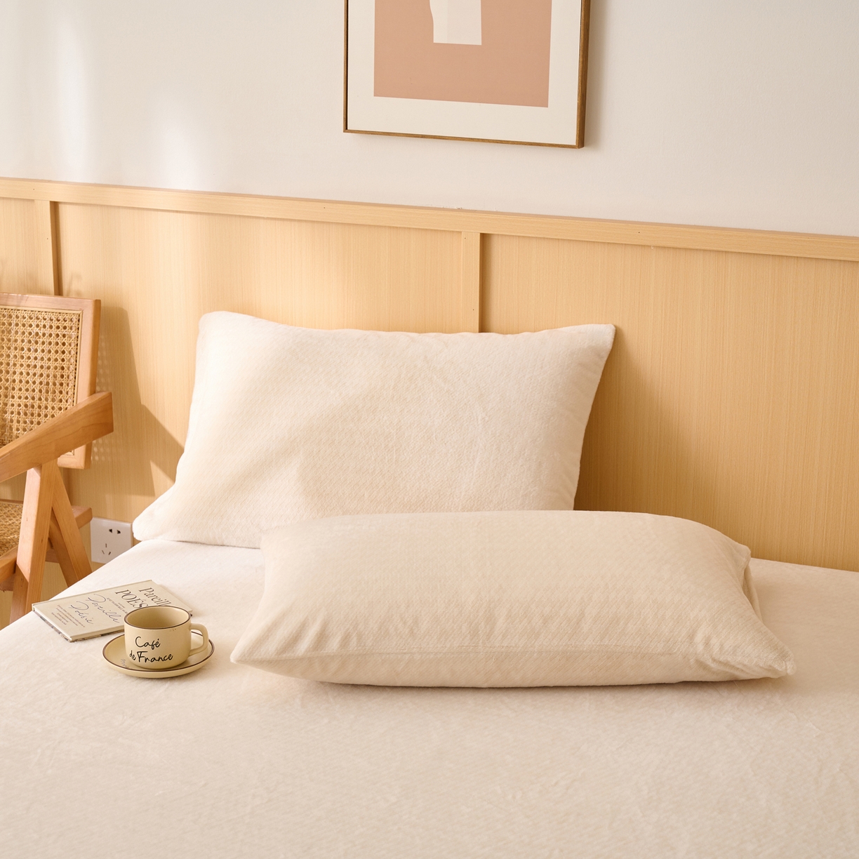 91家纺网 家纺一手货源 找家纺 早晨家纺 2025新款流星款高克重牛奶绒阳离子提花兔毛单床笠 流星-奶白