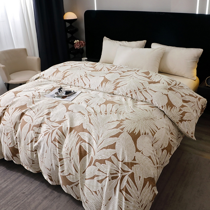 91家纺网 家纺一手货源 找家纺 （总）2025新款叶语系-全棉活性磨毛被套 保暖加厚印花纯棉磨毛被套单品被套单被套被罩斜纹