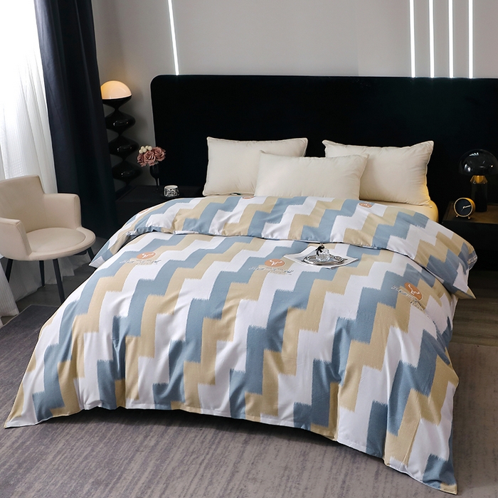 91家纺网 家纺一手货源 找家纺 晶缦家纺 2025叶语系·纯棉活性全棉磨毛单被套单品被套被套单件 菲尔顿蓝