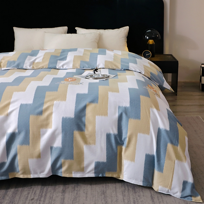 91家纺网 家纺一手货源 找家纺 晶缦家纺 2025叶语系·纯棉活性全棉磨毛单被套单品被套被套单件 菲尔顿蓝