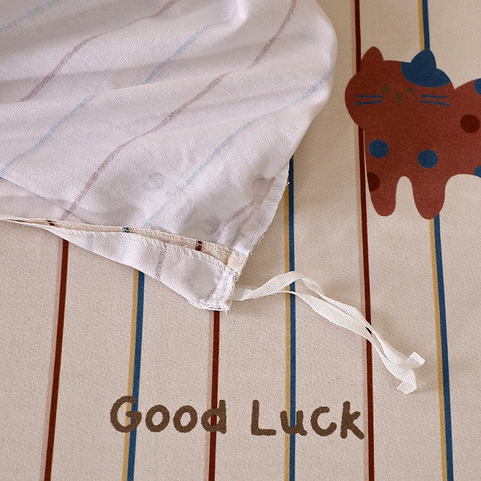 91家纺网 家纺一手货源 找家纺 晶缦家纺 2025叶语系·纯棉活性全棉磨毛单被套单品被套被套单件 可爱猫