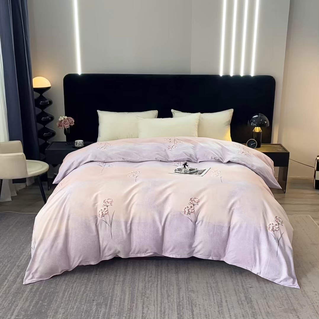 91家纺网 家纺一手货源 找家纺 晶缦家纺 2025叶语系·纯棉活性全棉磨毛单被套单品被套被套单件 兰菲尼粉