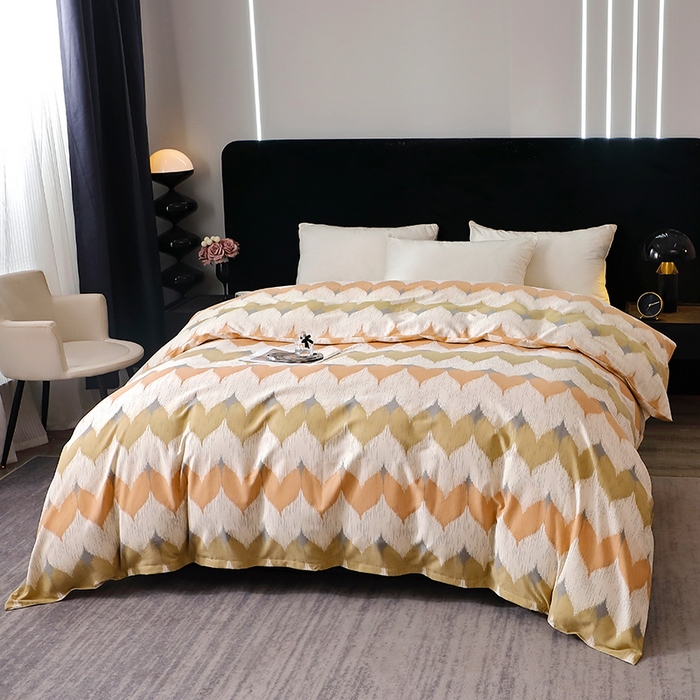 91家纺网 家纺一手货源 找家纺 晶缦家纺 2025叶语系·纯棉活性全棉磨毛单被套单品被套被套单件 浪漫味道桔