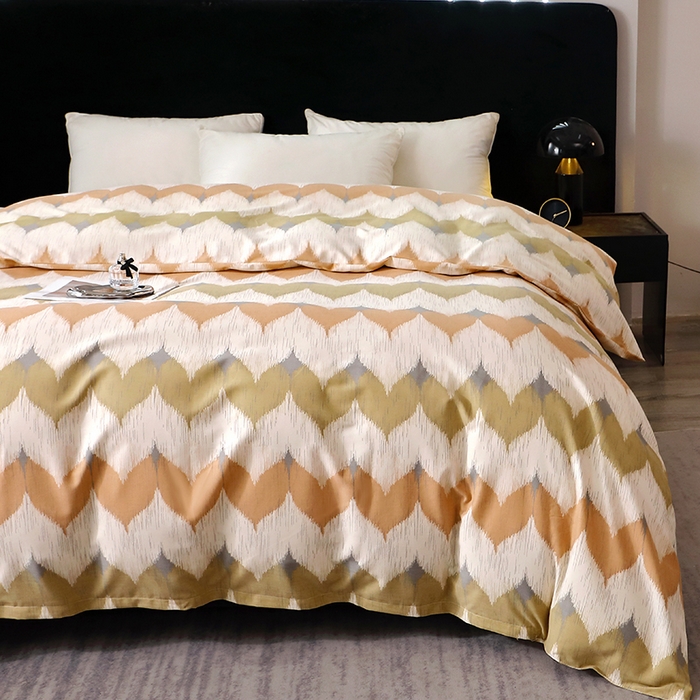 91家纺网 家纺一手货源 找家纺 晶缦家纺 2025叶语系·纯棉活性全棉磨毛单被套单品被套被套单件 浪漫味道桔