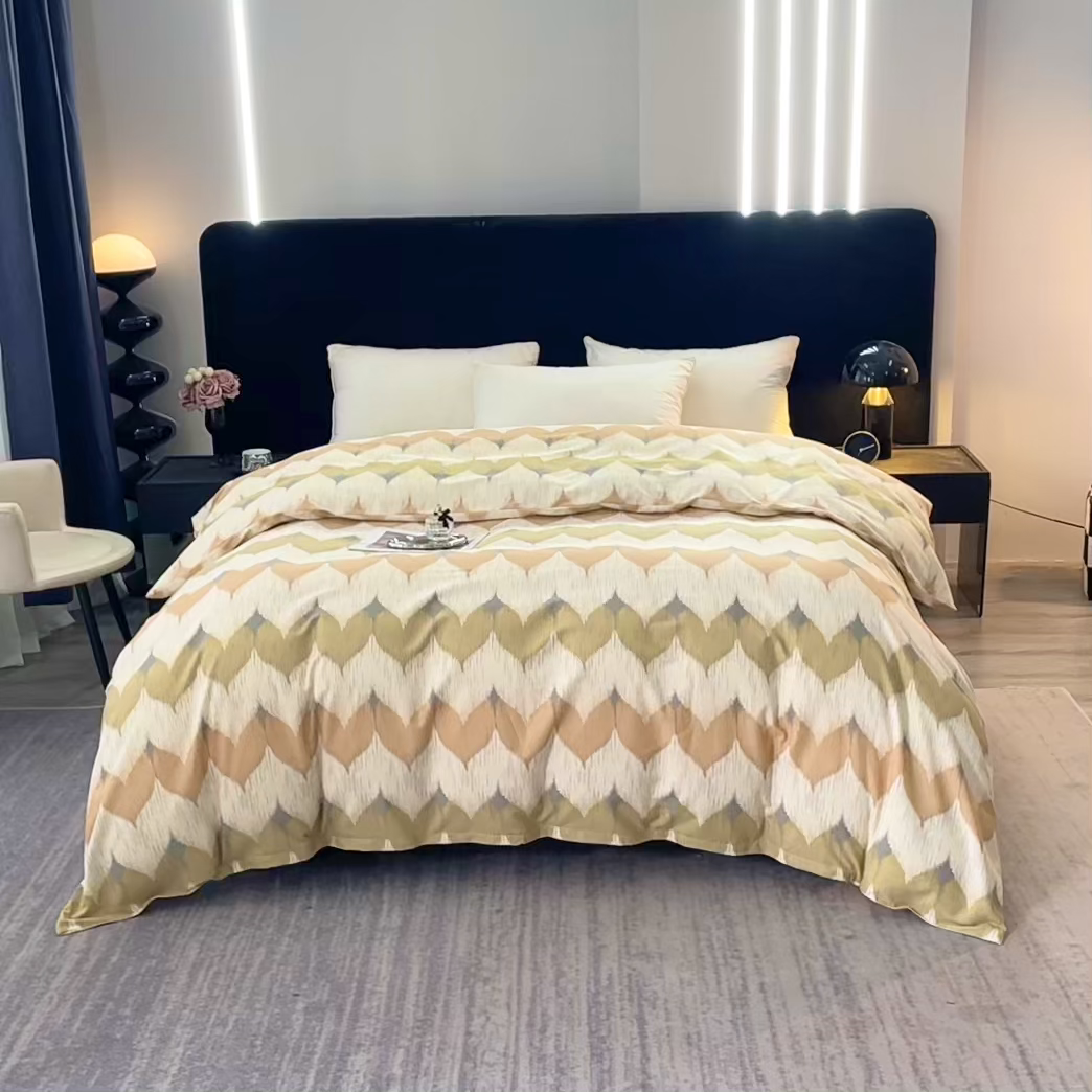 91家纺网 家纺一手货源 找家纺 晶缦家纺 2025叶语系·纯棉活性全棉磨毛单被套单品被套被套单件 浪漫味道桔