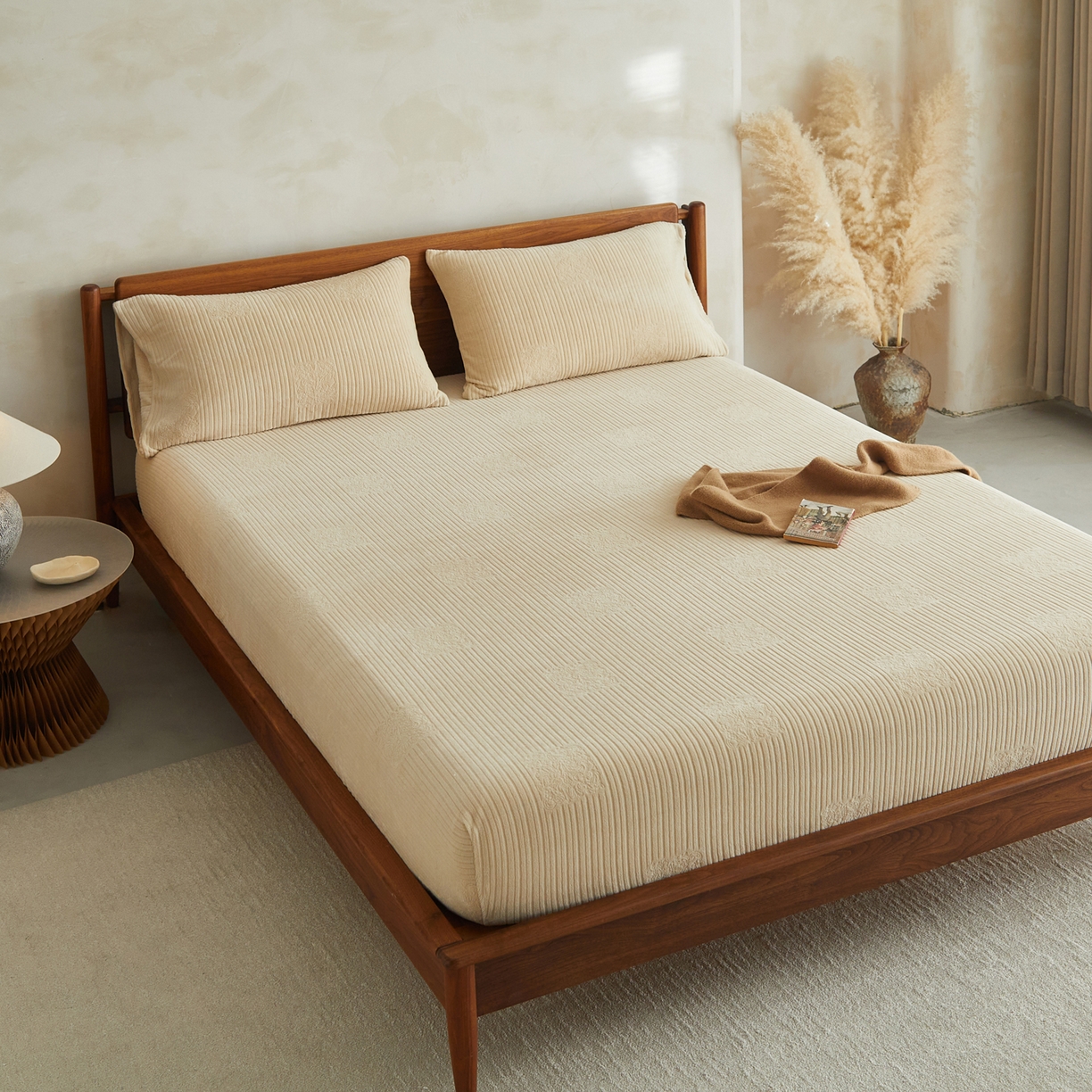 91家纺网 家纺一手货源 找家纺 （总）早晨家纺 2025新款红金龙纯色烂花牛奶绒床笠