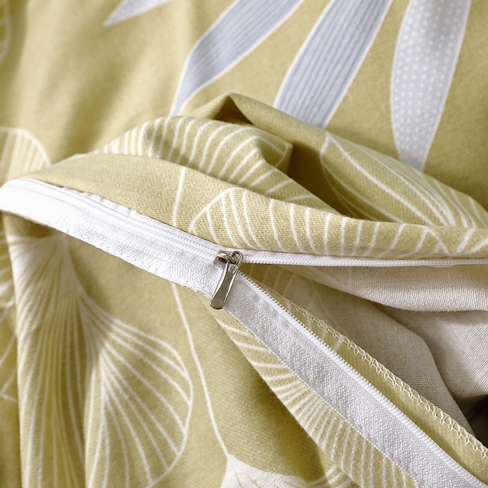 91家纺网 家纺一手货源 找家纺 晶缦家纺 2025叶语系·纯棉活性全棉磨毛单被套单品被套被套单件 迷迭香黄