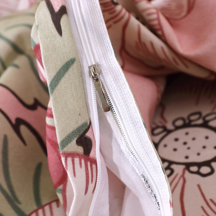 91家纺网 家纺一手货源 找家纺 晶缦家纺 2025叶语系·纯棉活性全棉磨毛单被套单品被套被套单件 兔宝贝粉