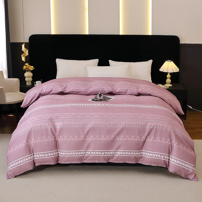 91家纺网 家纺一手货源 找家纺 晶缦家纺 2025叶语系·纯棉活性全棉磨毛单被套单品被套被套单件 维卡斯粉