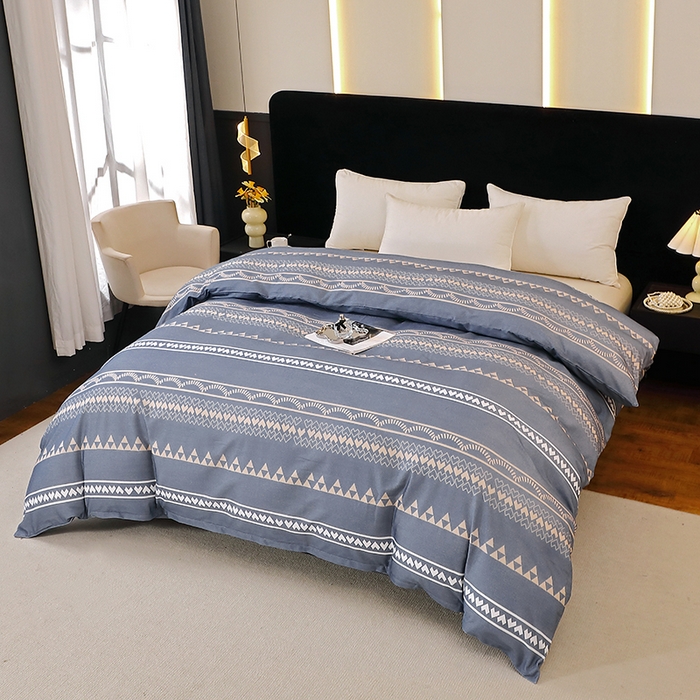 91家纺网 家纺一手货源 找家纺 晶缦家纺 2025叶语系·纯棉活性全棉磨毛单被套单品被套被套单件 维卡斯灰