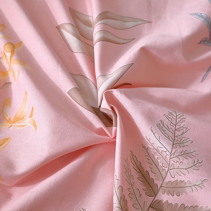 91家纺网 家纺一手货源 找家纺 晶缦家纺 2025叶语系·纯棉活性全棉磨毛单被套单品被套被套单件 相思叶粉