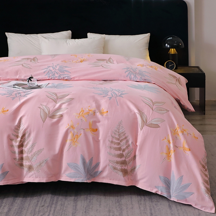 91家纺网 家纺一手货源 找家纺 晶缦家纺 2025叶语系·纯棉活性全棉磨毛单被套单品被套被套单件 相思叶粉