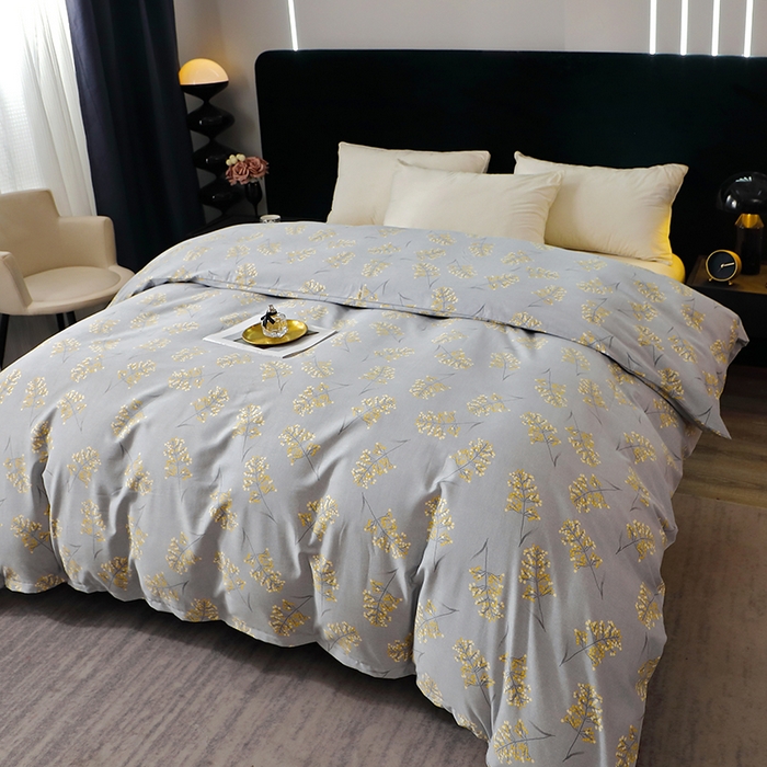 91家纺网 家纺一手货源 找家纺 晶缦家纺 2025叶语系·纯棉活性全棉磨毛单被套单品被套被套单件 絮语 绿