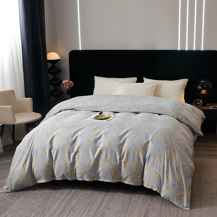 91家纺网 家纺一手货源 找家纺 晶缦家纺 2025叶语系·纯棉活性全棉磨毛单被套单品被套被套单件 絮语 绿