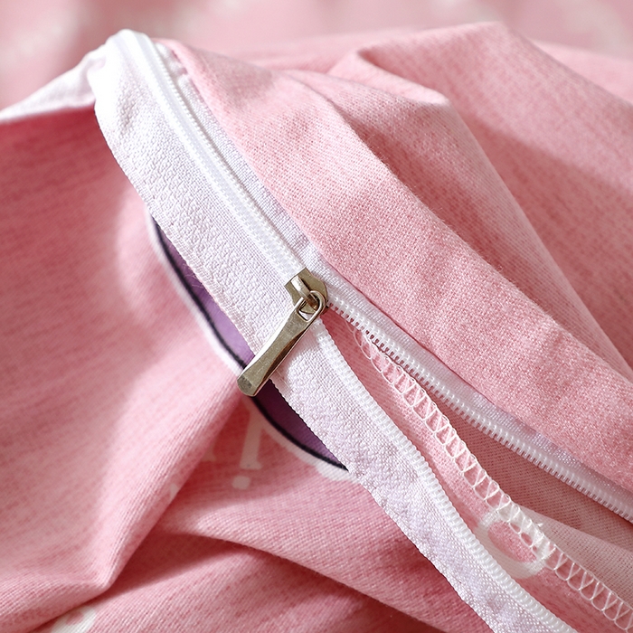 91家纺网 家纺一手货源 找家纺 晶缦家纺 2025叶语系·纯棉活性全棉磨毛单被套单品被套被套单件 炫动草莓粉