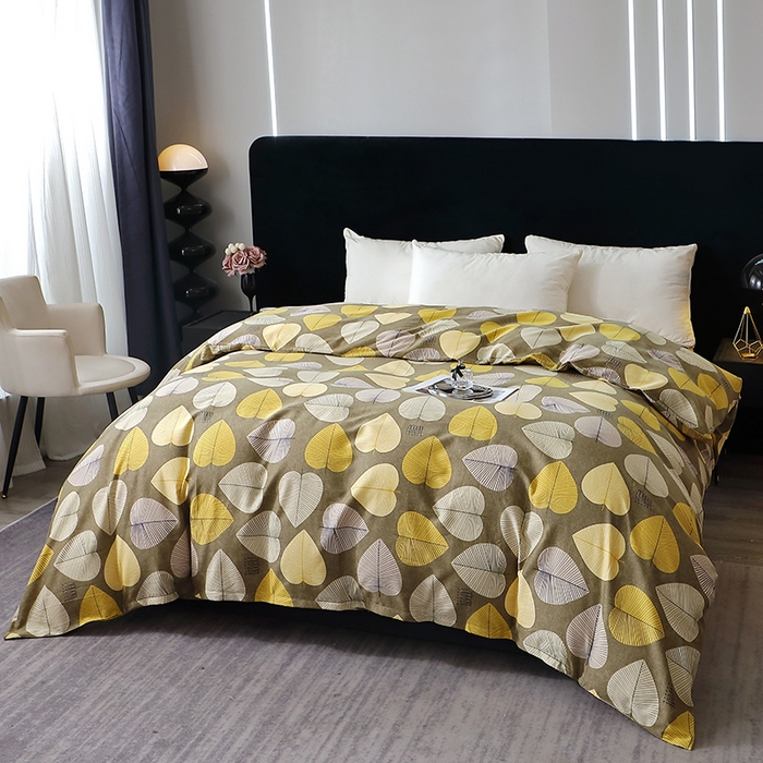 91家纺网 家纺一手货源 找家纺 晶缦家纺 2025叶语系·纯棉活性全棉磨毛单被套单品被套被套单件 叶语聆风