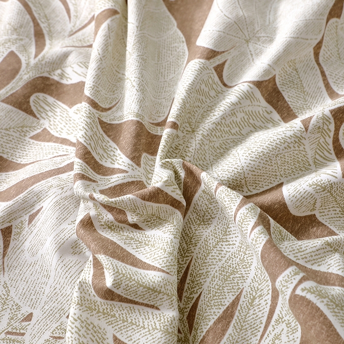 91家纺网 家纺一手货源 找家纺 晶缦家纺 2025叶语系·纯棉活性全棉磨毛单被套单品被套被套单件 叶之恋咖