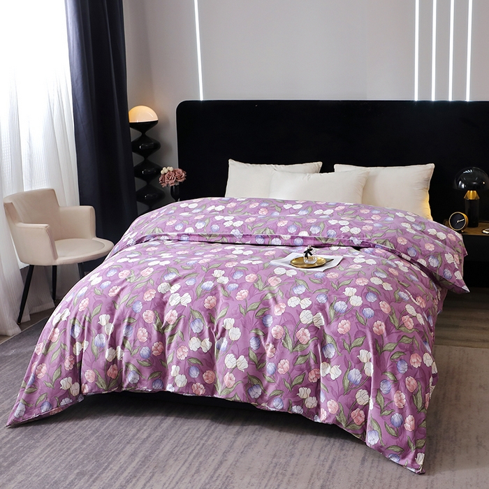 91家纺网 家纺一手货源 找家纺 晶缦家纺 2025叶语系·纯棉活性全棉磨毛单被套单品被套被套单件 拥抱花季