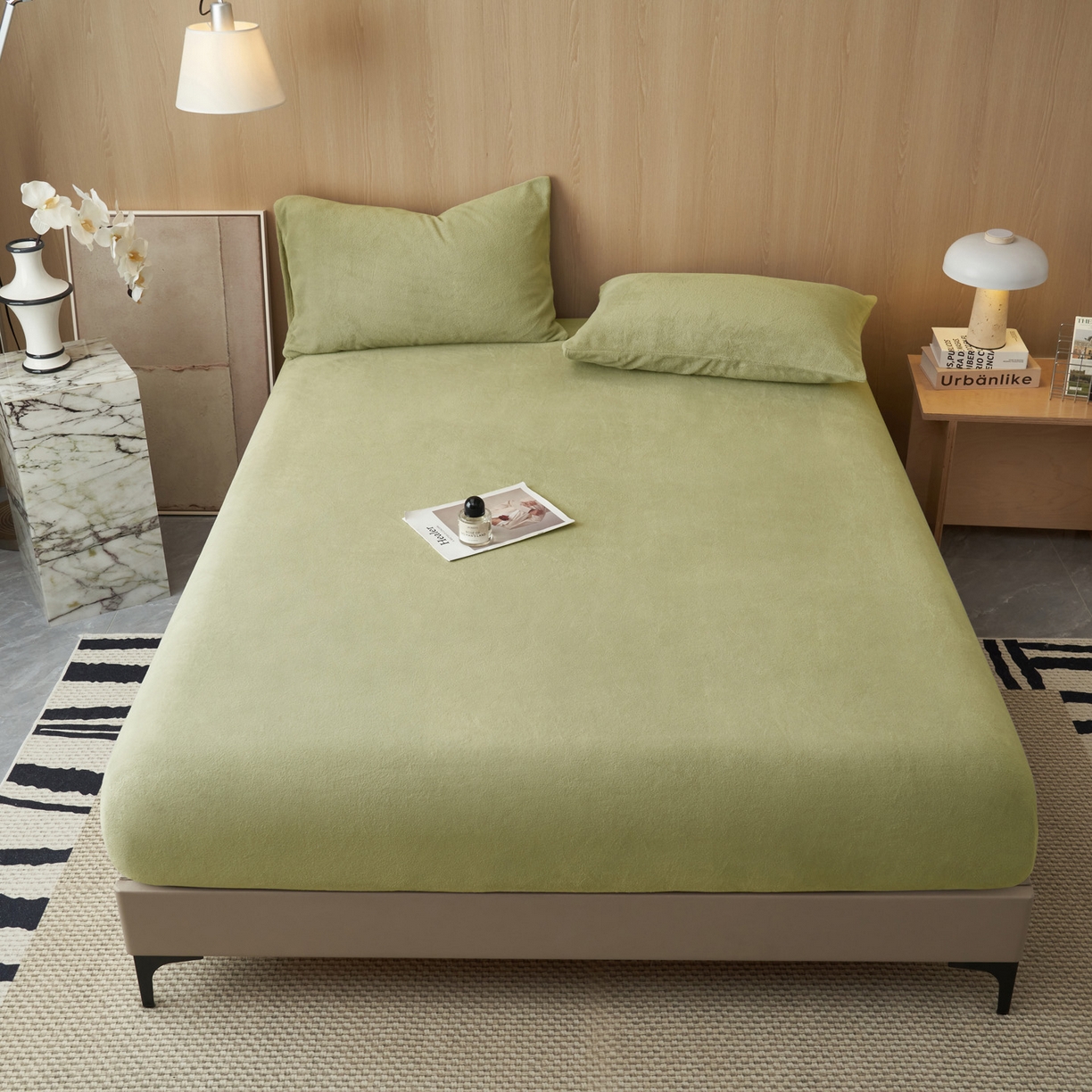 91家纺网 家纺一手货源 找家纺 （总）早晨家纺 2025新款高克重牛奶绒纯色单床笠