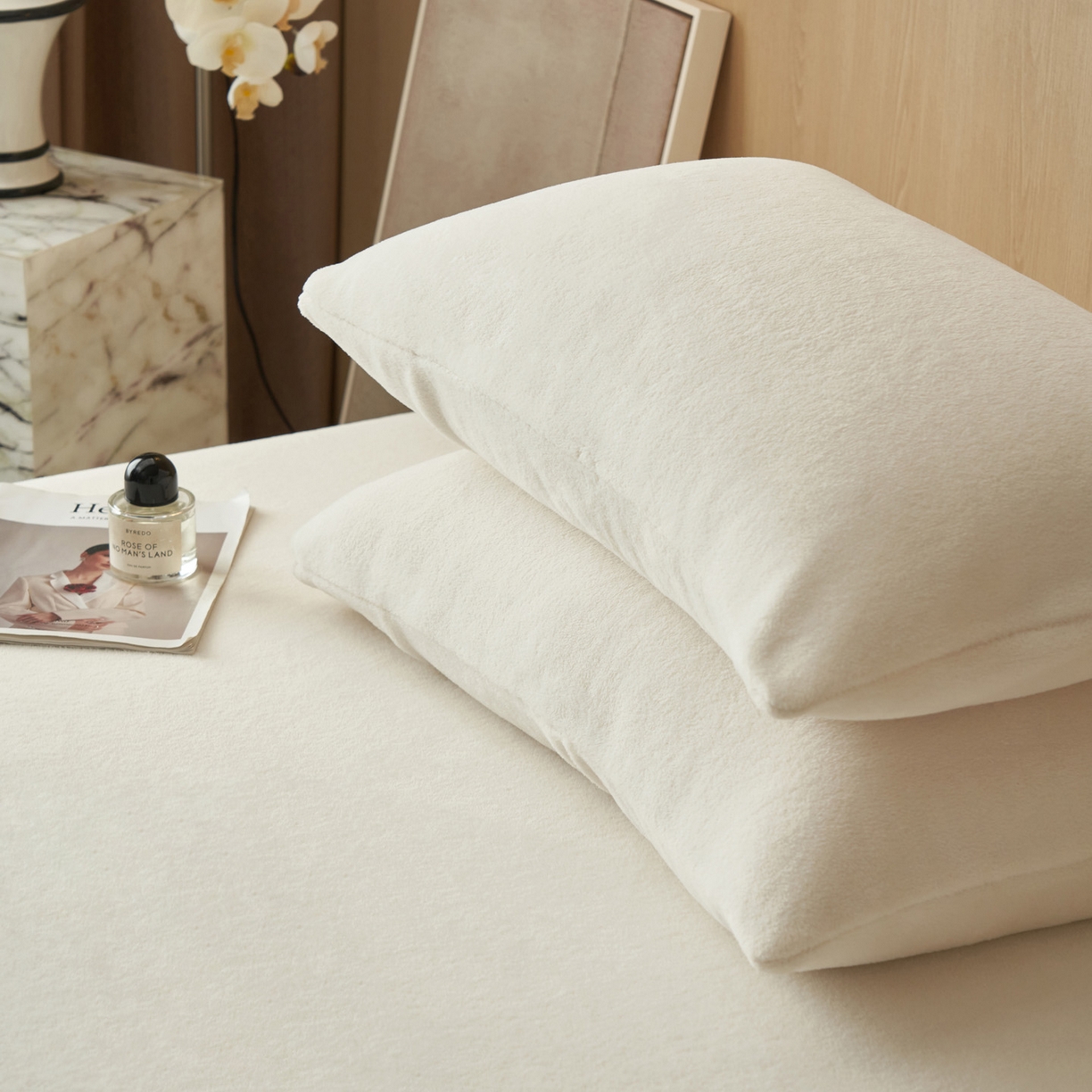 91家纺网 家纺一手货源 找家纺 早晨家纺 2025新款高克重牛奶绒纯色单床笠 牛奶绒-奶白