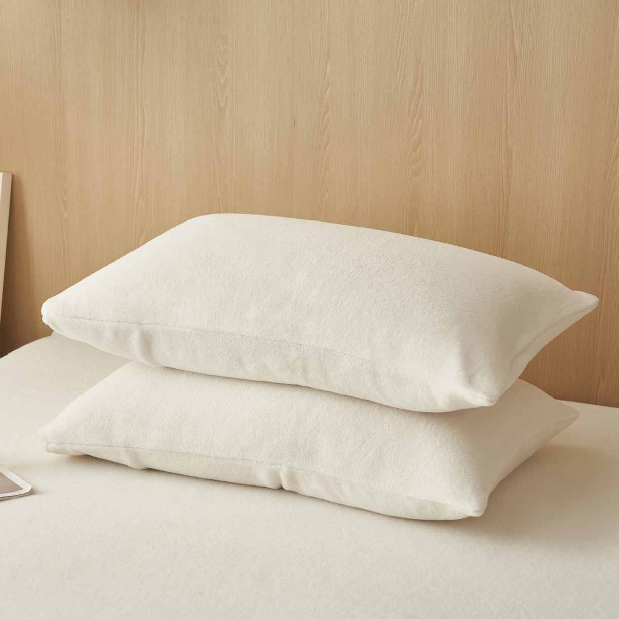 91家纺网 家纺一手货源 找家纺 早晨家纺 2025新款高克重牛奶绒纯色单床笠 牛奶绒-奶白