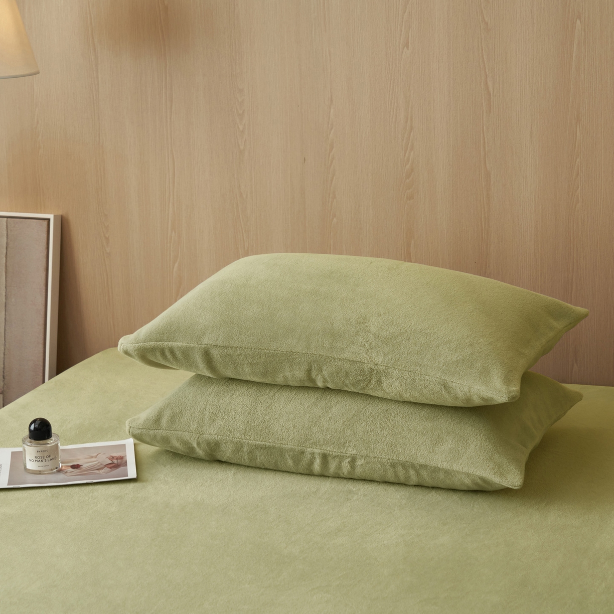 91家纺网 家纺一手货源 找家纺 早晨家纺 2025新款高克重牛奶绒纯色单床笠 牛奶绒-草绿