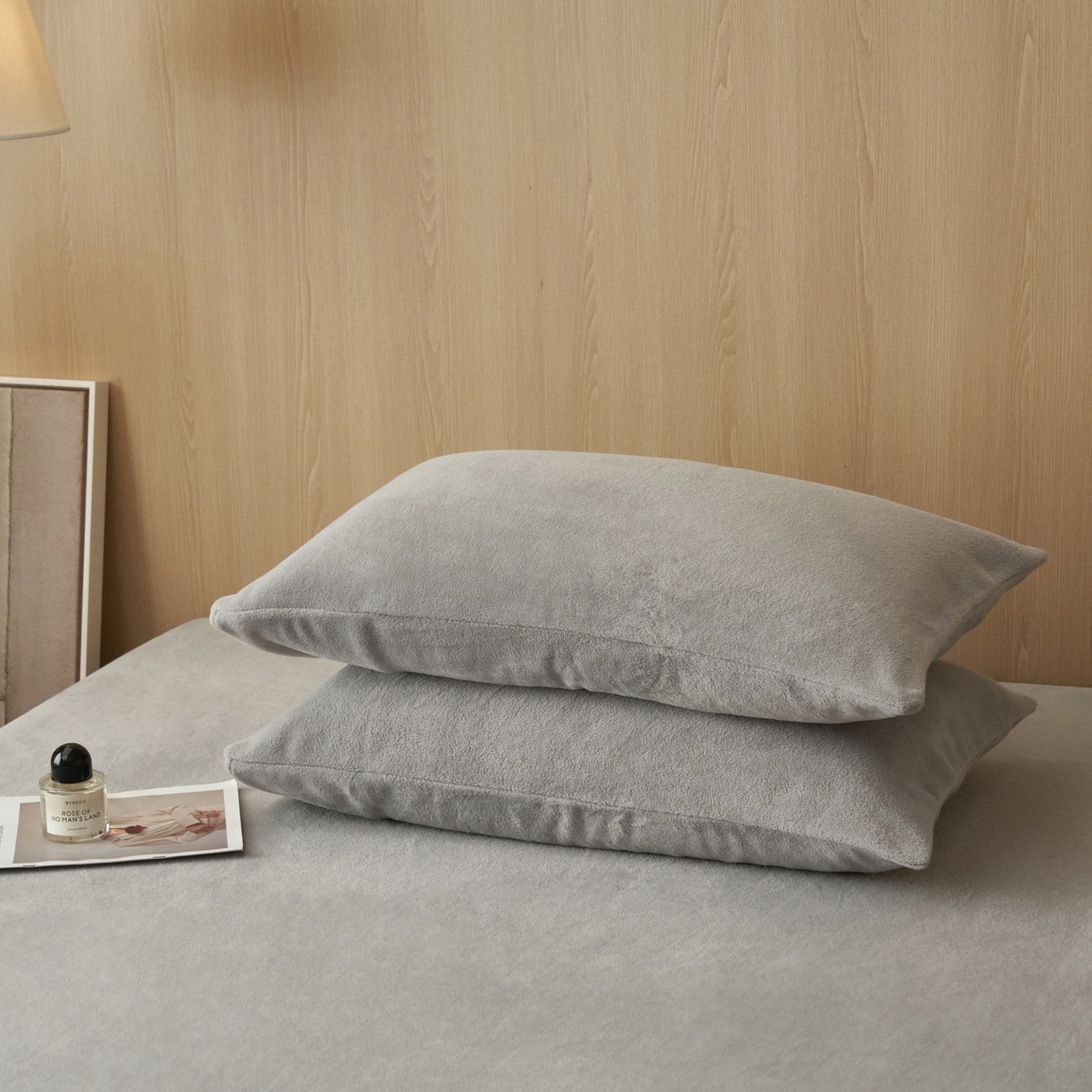 91家纺网 家纺一手货源 找家纺 早晨家纺 2025新款高克重牛奶绒纯色单床笠 牛奶绒-浅灰