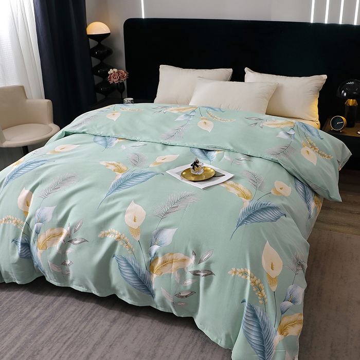 91家纺网 家纺一手货源 找家纺 晶缦家纺 2025叶语系·纯棉活性全棉磨毛单被套单品被套被套单件 云瑶蓝