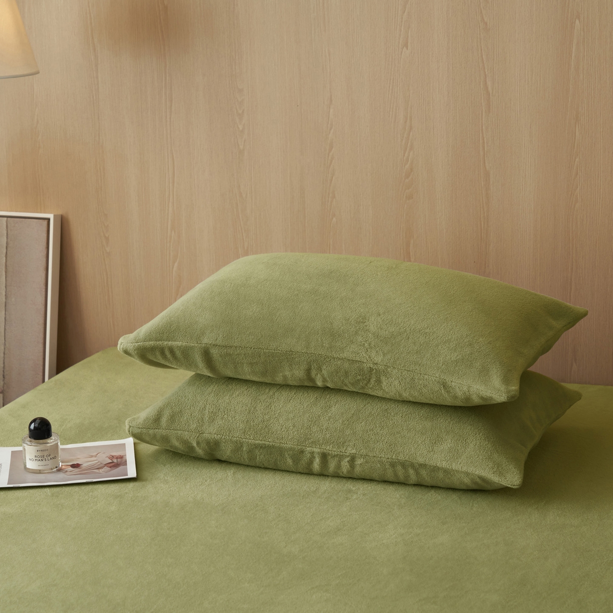 91家纺网 家纺一手货源 找家纺 早晨家纺 2025新款高克重牛奶绒纯色单床笠 牛奶绒-橄榄绿