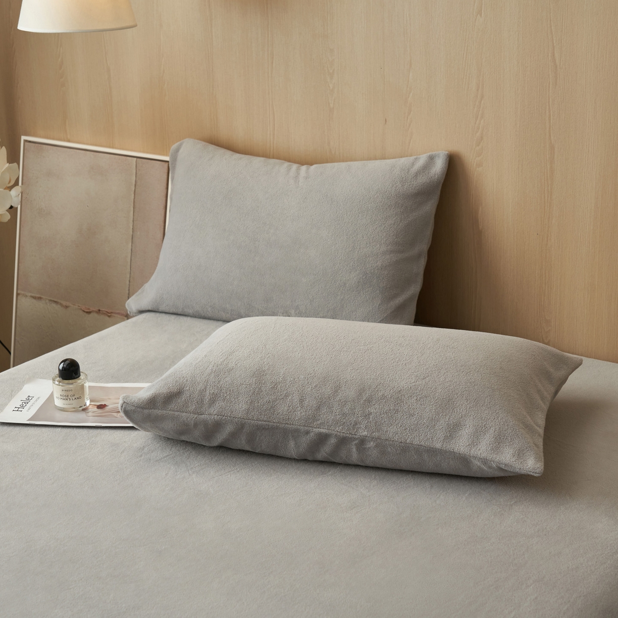 91家纺网 家纺一手货源 找家纺 早晨家纺 2025新款高克重牛奶绒纯色单床笠 牛奶绒-浅灰