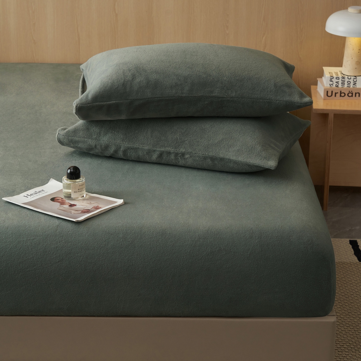 91家纺网 家纺一手货源 找家纺 早晨家纺 2025新款高克重牛奶绒纯色单床笠 牛奶绒-高级灰