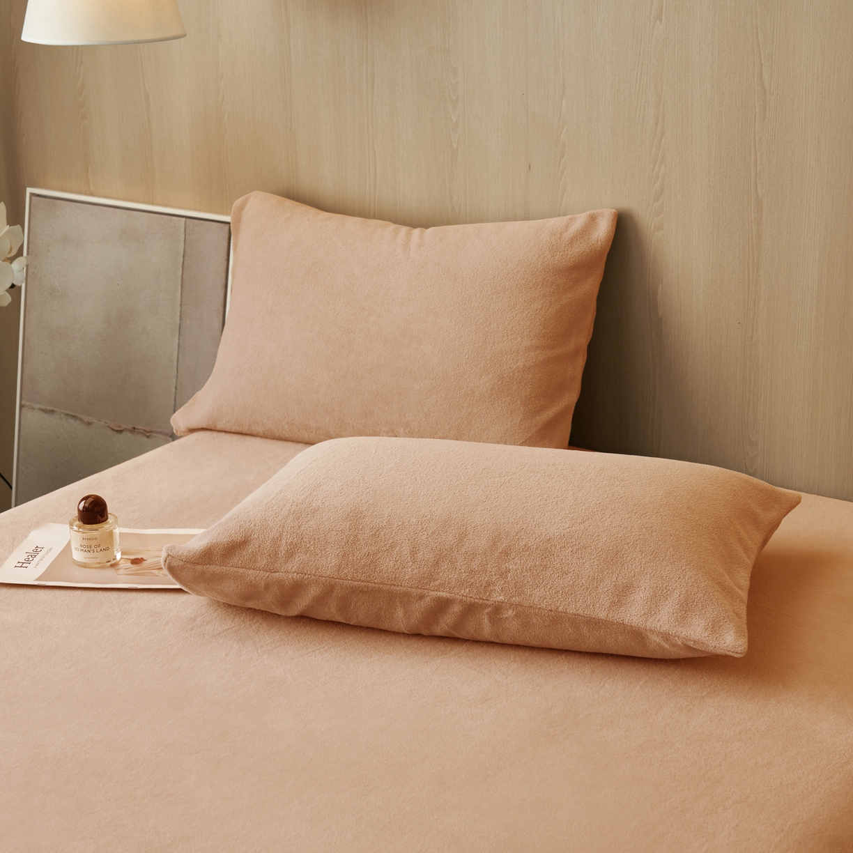 91家纺网 家纺一手货源 找家纺 早晨家纺 2025新款高克重牛奶绒纯色单床笠 牛奶绒-橘色