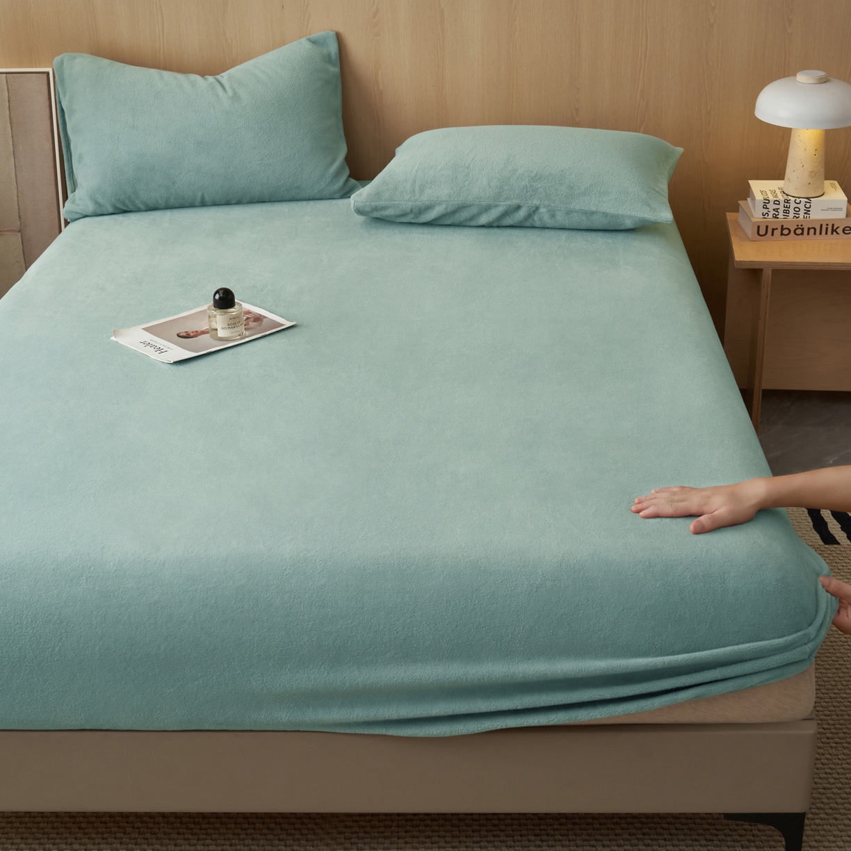 91家纺网 家纺一手货源 找家纺 早晨家纺 2025新款高克重牛奶绒纯色单床笠 牛奶绒-宾利蓝