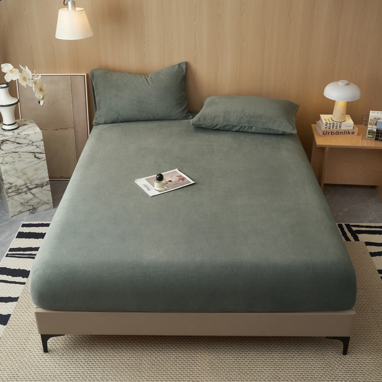 91家纺网 家纺一手货源 找家纺 早晨家纺 2025新款高克重牛奶绒纯色单床笠 牛奶绒-高级灰