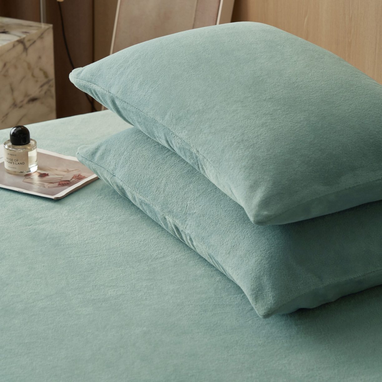 91家纺网 家纺一手货源 找家纺 早晨家纺 2025新款高克重牛奶绒纯色单床笠 牛奶绒-宾利蓝