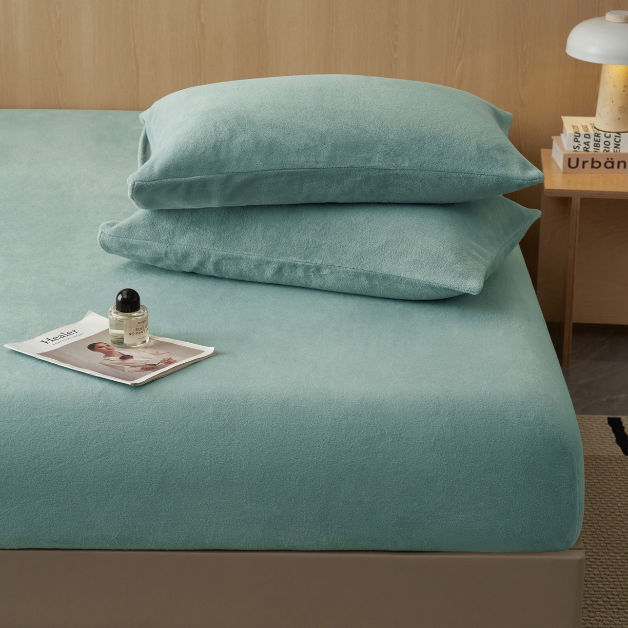 91家纺网 家纺一手货源 找家纺 早晨家纺 2025新款高克重牛奶绒纯色单床笠 牛奶绒-宾利蓝