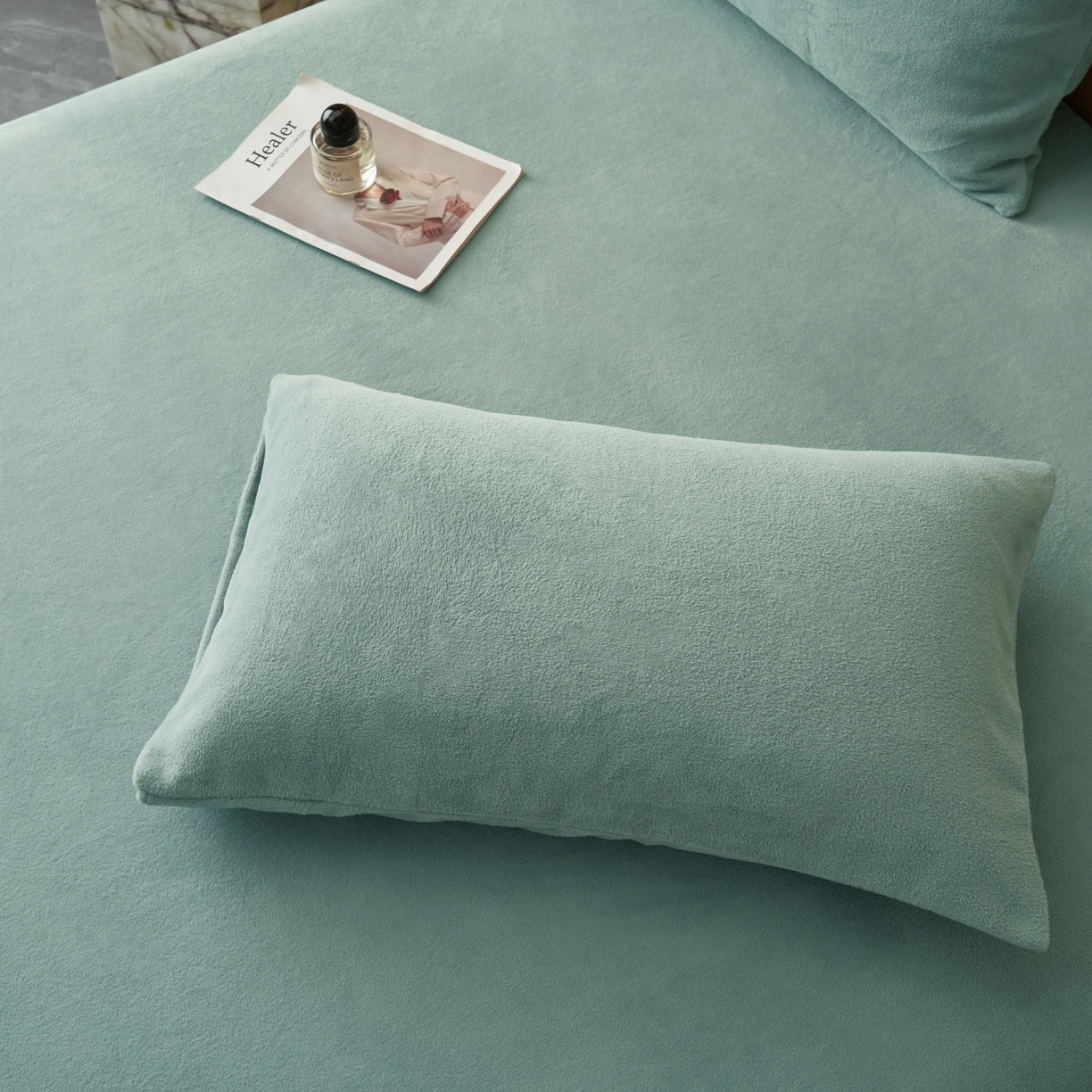 91家纺网 家纺一手货源 找家纺 早晨家纺 2025新款高克重牛奶绒纯色单床笠 牛奶绒-宾利蓝