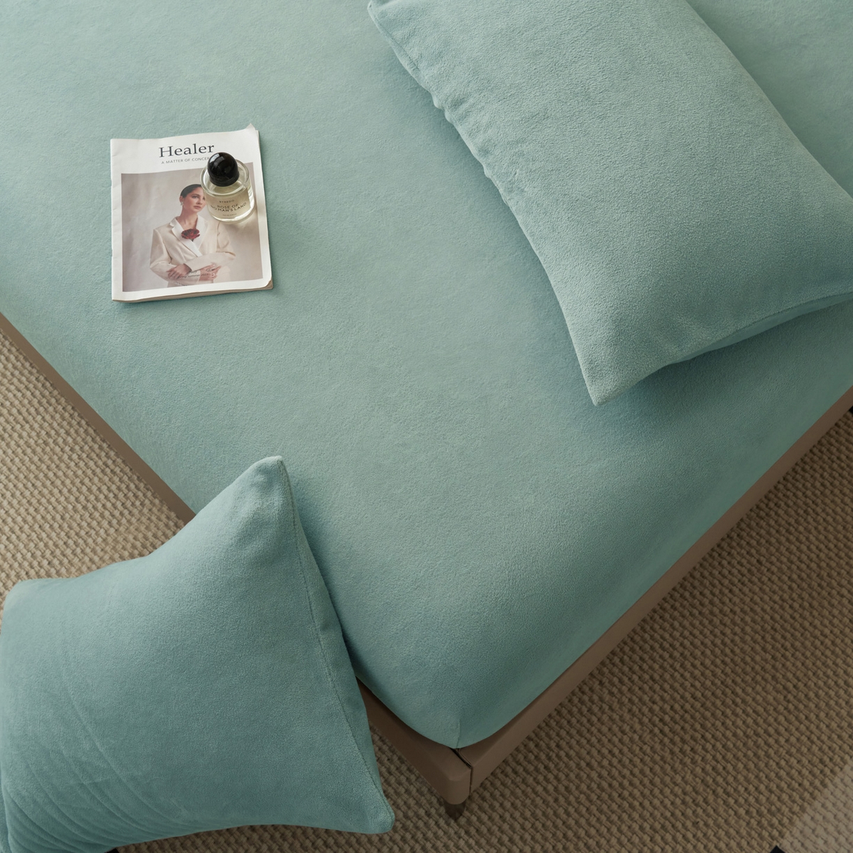 91家纺网 家纺一手货源 找家纺 早晨家纺 2025新款高克重牛奶绒纯色单床笠 牛奶绒-宾利蓝