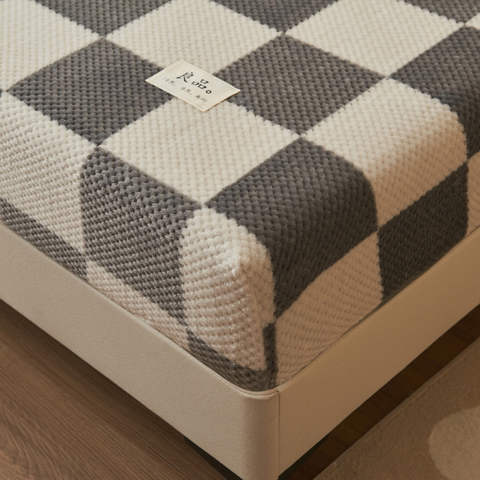 91家纺网 家纺一手货源 找家纺 （总）早晨家纺 2025新款豆豆款高克重牛奶绒菠萝格无印风床笠