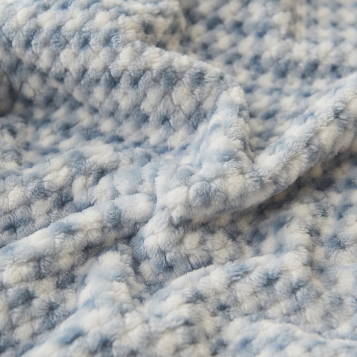 91家纺网 家纺一手货源 找家纺 早晨家纺 2025新款豆豆款高克重牛奶绒菠萝格无印风床笠 豆豆绒-小格蓝