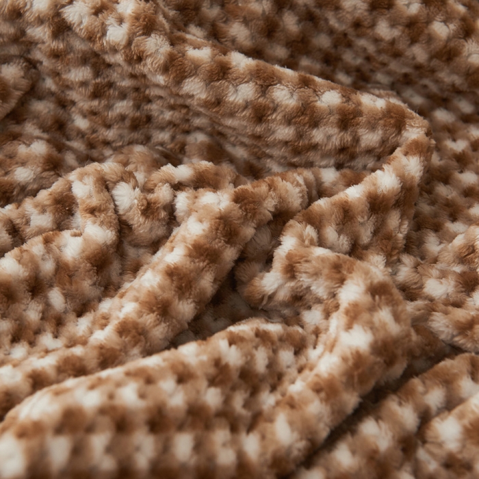 91家纺网 家纺一手货源 找家纺 早晨家纺 2025新款豆豆款高克重牛奶绒菠萝格无印风床笠 豆豆绒-小格咖