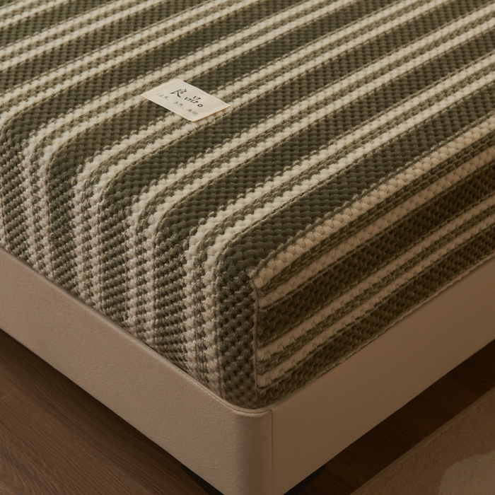 91家纺网 家纺一手货源 找家纺 早晨家纺 2025新款豆豆款高克重牛奶绒菠萝格无印风床笠 豆豆绒-绿条